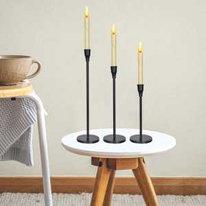 Supports de bougies coniques en aluminium noir, faits à la main, écologiques, pour centre de table de Noël - Product Image 3