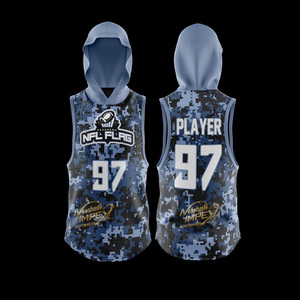 Ensemble de maillot de football américain à capuche Mashadi IMPEX NFL FLAG sublimé, unisexe adulte, camouflage, 97, coupe athlétique anti-humidité - Product Image 5