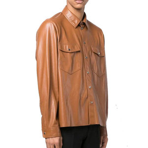 Chemises en cuir pour hommes, légères et surdimensionnées, confortables, respirantes, coupe-vent - Product Image 4