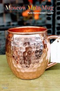 Copper mule <b>mug</b> set for artistic refreshment moments hammered finish metal cups durable reusable kitchen party <b>mugs</b> - Product Image 5