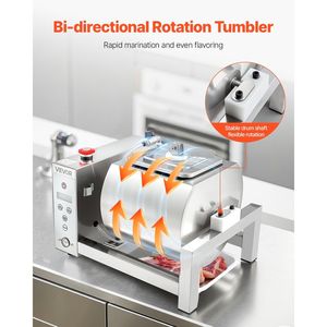 Marinatore Automatico a Rotazione Bidirezionale in Acciaio Inox da 10L, Macchina per Marinare la Carne, Attrezzatura per la Lavorazione degli Alimenti - Product Image 3