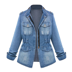 Tendances 2026 : Blouson en jean pour femme, style urbain incontournable, coupe oversize courte, délavage vintage, broderie 3D écologique, tenue chic - Product Image 4