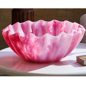 Bol à fruits unique en résine durable, vaisselle de cuisine, décoration de table, bol Vénus en résine fait main, design oriental, bol à bord festonné - Product Image 4