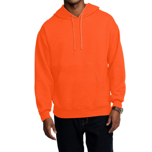 Sudadera con Capucha Unisex Naranja, Cierre de Cremallera, Corte Holgado, Forro Polar, Color Sólido, Diseño con Bolsillos, Ropa de Invierno, 100% Algodón, Transpirable - Product Image 2