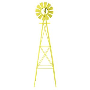 Moderno Mulino a Vento Giallo da 8 Piedi Resistente alle Intemperie, Ornamento Durevole in Acciaio e Rame per Pareti Esterne e Giardini - Product Image 4
