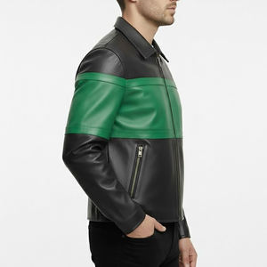 Chaqueta Ecológica para Hombre, de Cuero Genuino, con Cuello Alto, Impermeable, de Alta Calidad, con Cierre, Manga Larga, para Invierno - Product Image 2