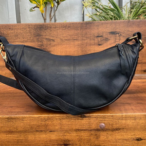 Bolso personalizado para axilas, bolsos de cuero genuino, bolso de diseñador para mujer, bolso cruzado de gran capacidad de media luna a la moda para mujer - Product Image 3