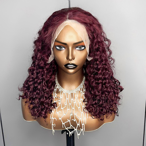 <span class=keywords><strong>Parrucche</strong></span> anteriori 13x4 in pizzo per le donne 99J colore bordeaux ricci <span class=keywords><strong>capelli</strong></span> indiani <span class=keywords><strong>lunghi</strong></span> <span class=keywords><strong>capelli</strong></span> <span class=keywords><strong>veri</strong></span> <span class=keywords><strong>parrucche</strong></span> stile onda d'acqua lunghezze miste 10 pollici - Product Image 5