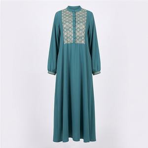 Caftán Musulmán de Talla Grande con Cinturón de Encaje Estampado, Elegante y Casual para Fiestas de Ramadán, Abayas Ligeras de Fábrica para Mujer - Product Image 1