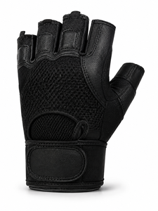 Custom Logo Unisex Leather Fitness Gloves <b>Half</b> Finger Weight Lifting Non <b>Slip</b> Breathable Gym Training Body Building 0.5kg Fasten - Product Image 3