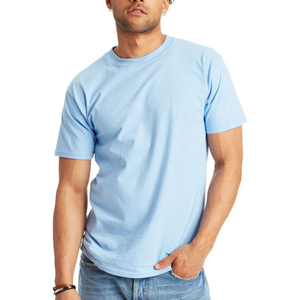 T-shirt unisexe 100 % coton grande taille en tissu éponge, couleur unie, manches courtes, col rond, séchage rapide, anti-plis, respirant, écologique - Product Image 1