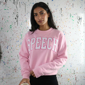 Sudadera Rosa Oversize con Cuello Redondo y Estampado de Frases, Ajuste Regular, Unisex, de Algodón Tejido, Estilo Casual de Otoño CLUSH SPORTS - Product Image 1