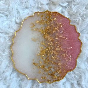 Handmade Epoxy Resin <b>Coaster</b> Set – Modern Home Décor Accessories Luxury Resin <b>Coasters</b> with Gold Flakes – Elegant <b>Drink</b> <b>Coaster</b> - Product Image 3