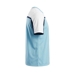 Camiseta de Manga Corta para Hombre Ekin Impex, Color Azul Claro, Azul Marino y Blanco, Cuello Redondo, Corte Regular, Transpirable, Estilo Deportivo Informal - Product Image 6