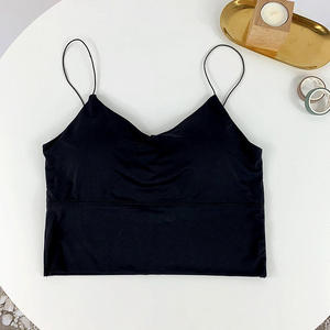Camiseta sin mangas para mujer, camisola con doble relleno, top de yoga sin costuras, top corto para gimnasio, top deportivo para yoga, camiseta sin mangas para mujer - Product Image 3