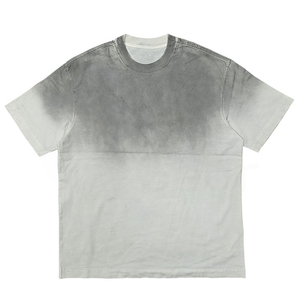 Camiseta de Manga Corta con Cuello Redondo y Estampado Tie-Dye para Hombre, Corte Regular, Tejido Informal, Diseño con Patrón Azul y Negro - Product Image 1