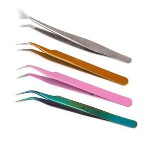 Pince à épiler professionnelle pour cils, pointe fine, acier inoxydable, couleurs personnalisées, service OEM, sur mesure - Product Image 1