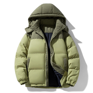 Veste matelassée pour homme surdimensionnée de haute qualité, personnalisée, avec capuche, rembourrage en coton, fermeture éclair, écologique - Product Image 5
