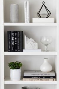 Modern White Marble Mountain Shape Bookends Decorative Natural Stone <b>Book</b> Holder for Bookshelf Home Office <b>Library</b> Decor - Product Image 5