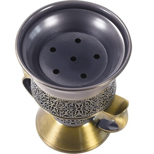 Brûleur d'encens élégant en laiton antique Kraft World avec motif filigrané orné et deux poignées - Product Image 6