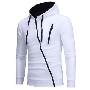 Sweat-shirt à capuche zippé pour homme, couleur unie, avec fermeture éclair, pour le quotidien, fitness, basique, en polaire fine, hiver, 100% coton, imprimé sur mesure - Product Image 2