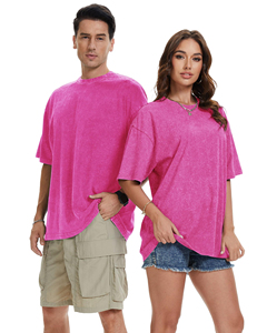 เสื้อยืดโอเวอร์ไซส์ทรงหลวม 280 กรัม แบบดรอปไหล่ คอกลม แขนสั้น สีพื้น สไตล์วินเทจ สำหรับผู้ชายและผู้หญิง - Product Image 2