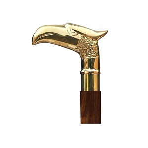 Canne de marche de luxe en laiton avec tête d'aigle, poignée décorative en bois, pour hommes, style vintage, pour gentlemen - Product Image 1