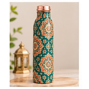 Botella de Agua Metálica de Lujo con Diseño de Loros Tropicales y Tapa de Cobre, Portátil para Viajes - Product Image 5