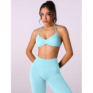 Conjunto de Yoga para Mujer, Bra Deportivo Resistente que Absorbe el Sudor, Leggings Largos, Elásticos en Cuatro Direcciones, Ligeros, de Nailon y Spandex - Product Image 2