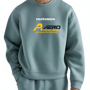 เสื้อสเวตเชิ้ตคอวีทรงโอเวอร์ไซส์ ผ้าฝ้าย 100% ปักลายตามสั่ง พิมพ์ลายซิลค์สกรีน สำหรับฤดูหนาว ใส่ได้ทั้งชายและหญิง - Product Image 1