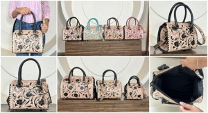 Bolso de Mano de Cuero Genuino 100% con Diseño Floral Tallado a Mano, Estilo Lujoso y Moderno para Mujer, Modelo 2026 - Product Image 3