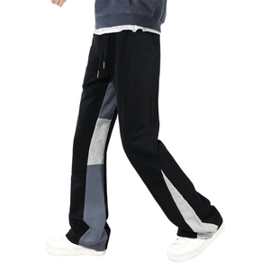 Pantalon de survêtement décontracté pour homme, coupe évasée, taille mi-haute, motif droit et cordon de serrage, service OEM disponible, pantalon homme délavé - Product Image 2