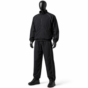 Custom <b>Black</b> Tracksuit Men <b>Windbreaker</b> Jacket & Pants Set Lightweight Training Jogging Suit OEM Sportswear - Product Image 1
