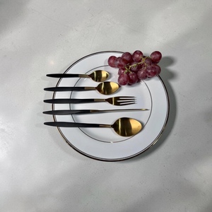 Gold Plated Metal Cutlery Set With Long Handles <b>Mirror</b> Finish Modern Design Durable Utensils For Party Use - Product Image 4