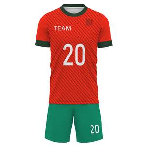 Maillots de football personnalisés avec logo par sublimation, prêts à être expédiés, vente en gros, uniformes d'équipe en polyester, légers, respirants, couleurs personnalisées - Product Image 2