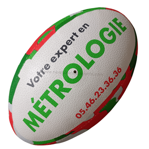 Ballon de rugby d'entraînement de taille 5 imprimé personnalisé de haute qualité en PVC cousu à la main ISO 9001 certifié qualité des matchs professionnels - Product Image 2