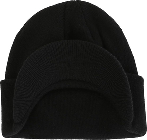 Black <b>Mens</b> <b>Winter</b> Beanie <b>Hat</b> with Brim Warm Double Knit Cuff Beanie Cap Breathable Custom Fashion Cheap Price OEM 2025 - Product Image 4