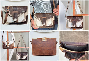 High Quality Custom Wholesale Women <b>Large</b> Square Real Cowhide Handbags Vintage Genuine Leather Crossbody Shoulder Bag for Ladies - Product Image 4