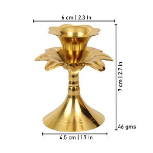 Candelabro de Latón Antiguo con Diseño de Jazmín para Diwali Pooja, Candelabro Decorativo Dorado para Decoración del Hogar, Sala de Estar - Product Image 4