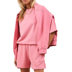 Ensemble de survêtements deux pièces personnalisés 2026 pour femmes : sweats à capuche et shorts confortables pour l'entraînement et le jogging - Product Image 1