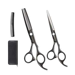Juego de Tijeras Profesionales para Cortar Cabello al por Mayor, Tijeras de Entresacar de Acero Inoxidable, Peine y Estuche - Product Image 1