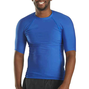 T-shirt de compression à manches courtes pour homme, bleu, à séchage rapide, en polyester, pour le sport - Product Image 6