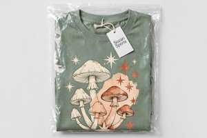 T-shirt décontracté d'été pour femme en jersey vert sauge à motif lettres, imprimé vintage, col rond, manches courtes - Product Image 6