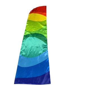 Drapeau plume en polyester à impression numérique, bannière promotionnelle durable, design vert et blanc, publicité pour la vaccination familiale et la santé - Product Image 2