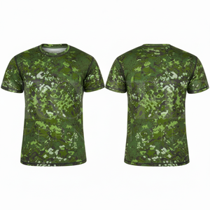 T-shirts à manches courtes personnalisés imprimés camouflage, respirants, décontractés, col rond, pour l'extérieur, vente en gros - Product Image 4