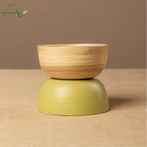 Bol en bambou tissé Thanh Nam Arts avec design à double surface contrastée, écologique, fait main, léger - Product Image 6
