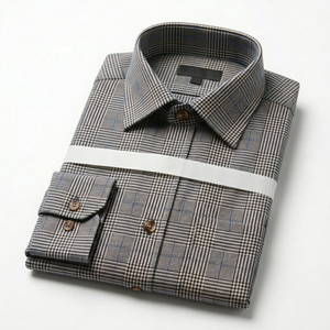 Chemise habillée formelle pour homme 100 % coton, unie, à manches longues, en popeline tissée, infroissable, col classique, pour le bureau, OEM - Product Image 4