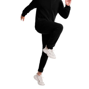 Men's Black Full <b>Zip</b> <b>Hooded</b> Tracksuit Set Polyester Sweatshirt & Jogger Pants with Side Pockets Casual Autumn Sportswear Outfit - Product Image 6