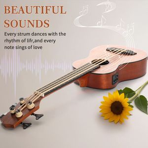 Ukulele Basso da 30 Pollici con EQ, Corpo in Mogano, Strumento a Corda con Accessori - Include Borsa in Cotone, Capotasto, Tracolla, Plettri*3, Chiave Inglese - Product Image 6