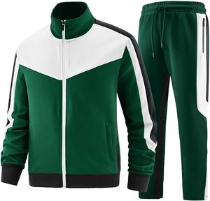 Unisex Green Tracksuit Full Zip <b>Jacket</b> Side Pockets Matching Pants Sporty <b>Winter</b> Wear Adult Regular Fit 100% Polyester - Product Image 1